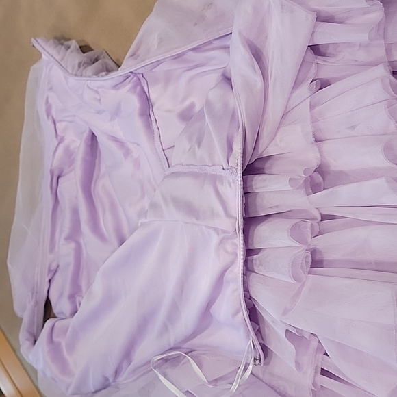 SHEIN Size M (6) Lavender "Enchnt" Tiered Mesh One Shoulder Formal Party Dress - Picture 13 of 16